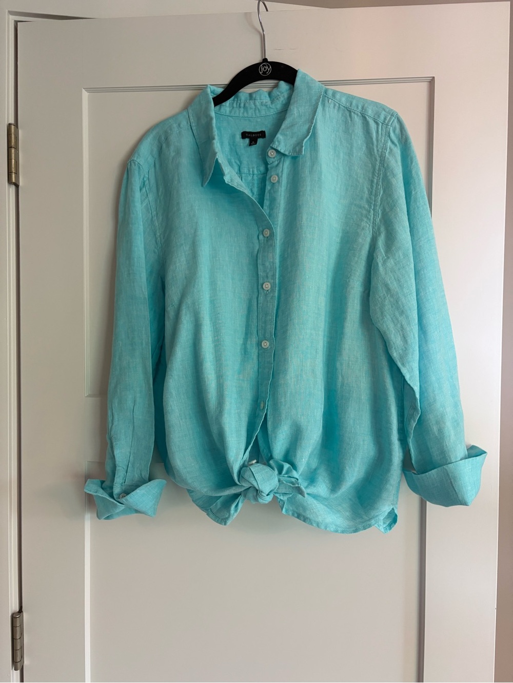 Talbots Teal/Blue/Green Linen Button-Up Shirt - Size XL